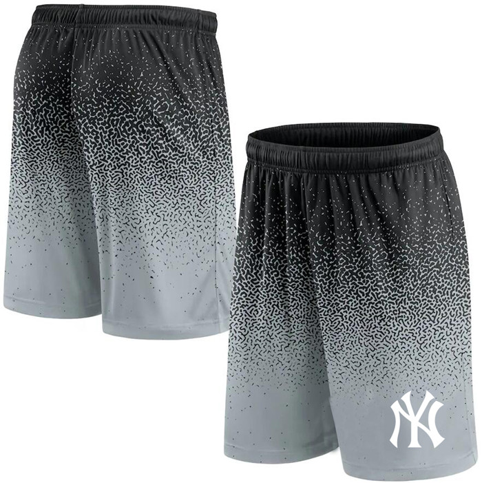 Men's New York Yankees Black/Gray Ombre Shorts - Click Image to Close